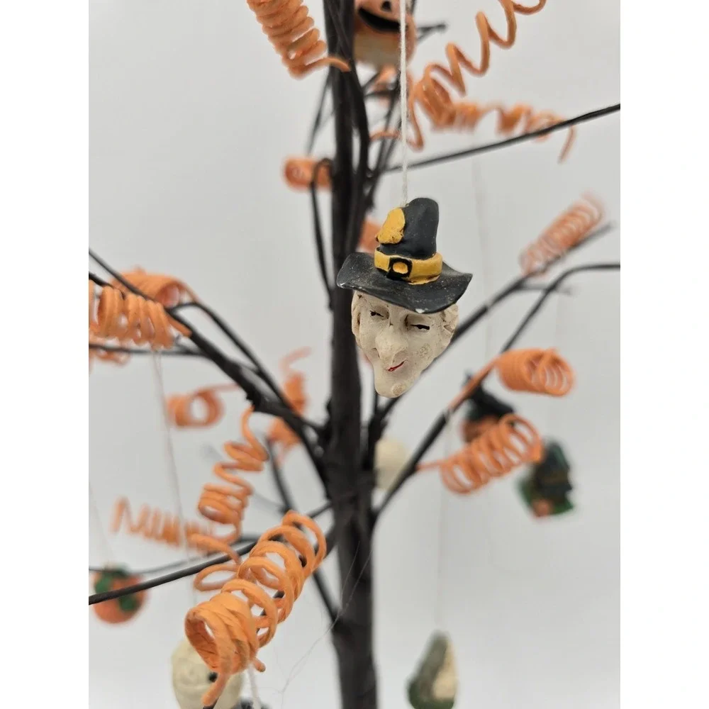 Halloween Village‎ Tree with Miniature Ornaments Tabletop Decoration